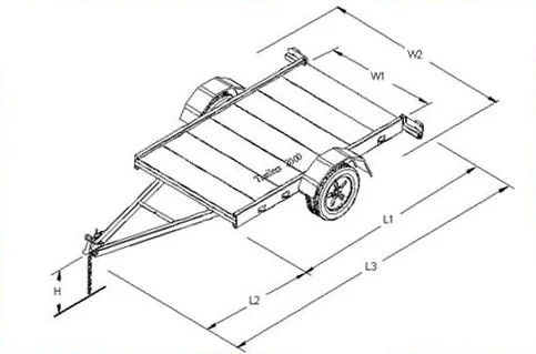 Single Axle Universal Trailer Sketch